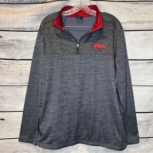 Colosseum University of Arkansas Razorbacks Gray Fleece Quarter Zip Pullover